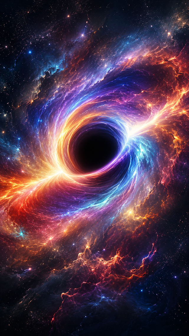 Rainbow Black Hole Swirl