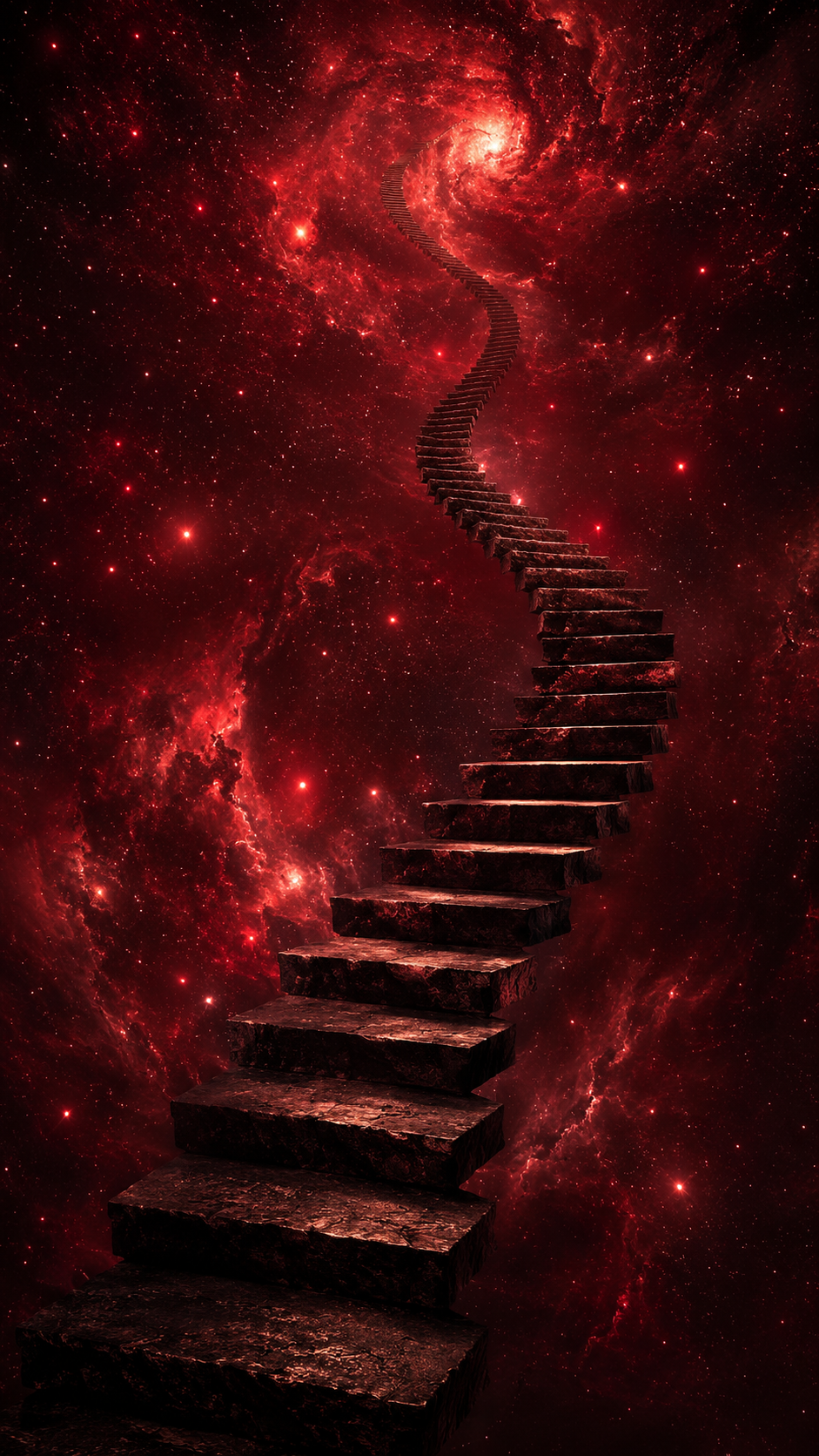 Red Stairway through Nebula