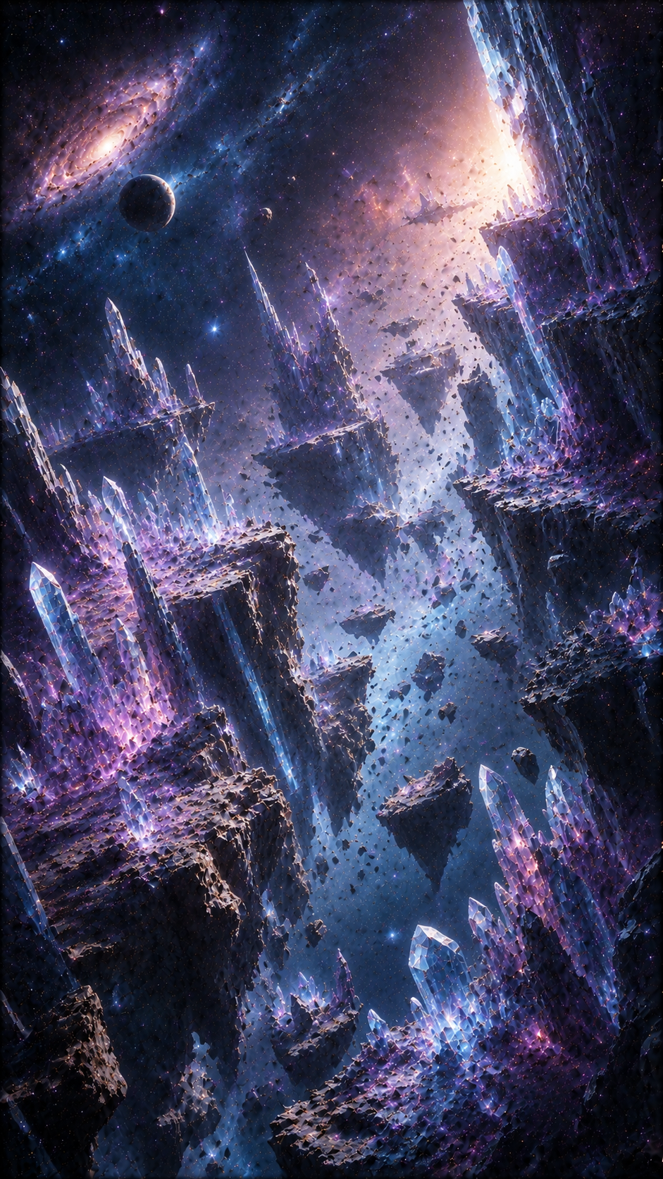 Purple Crystal Asteroid Field
