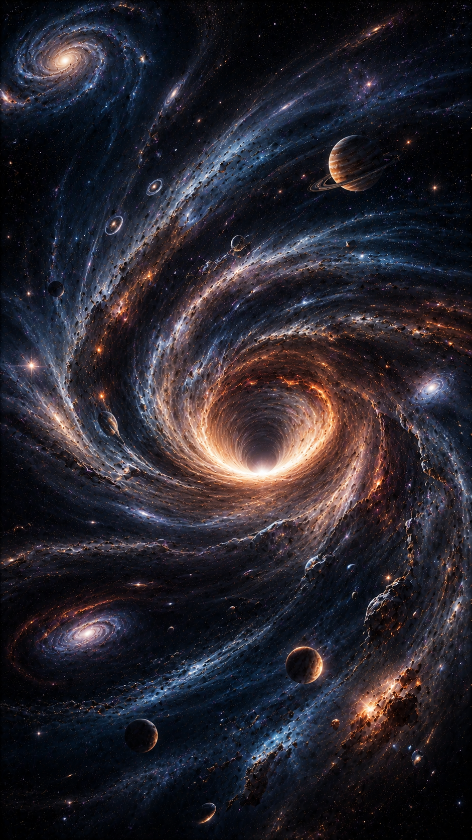 Wide Spiral Galaxy with Planets