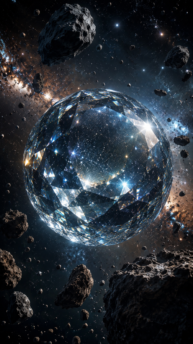 Glass Asteroid Crystal Sphere