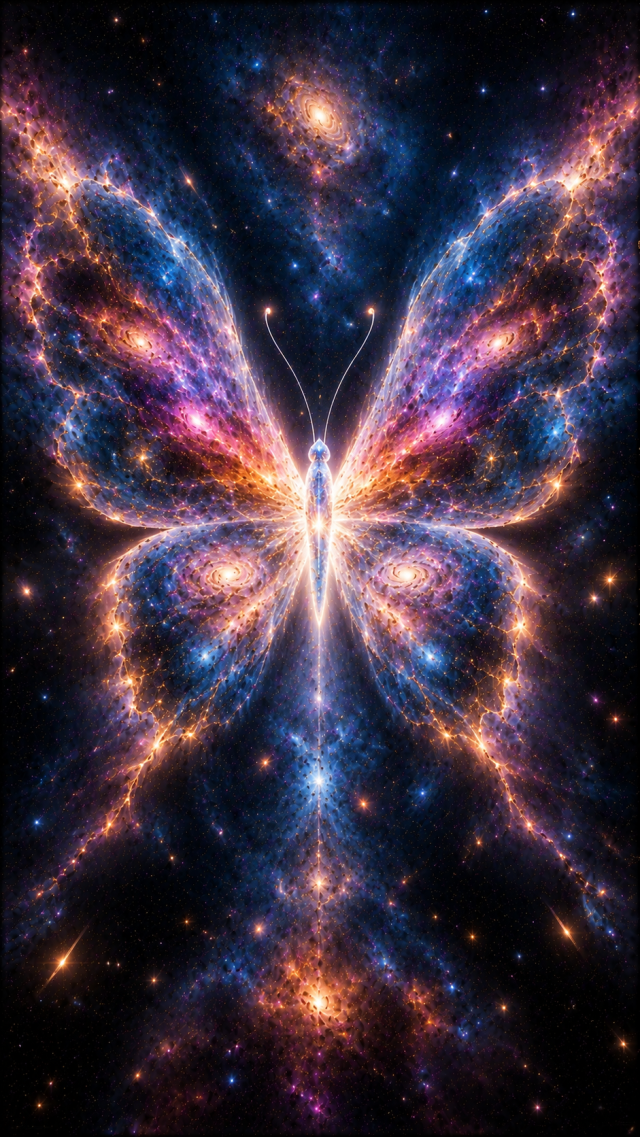 Cosmic Butterfly over Galaxy