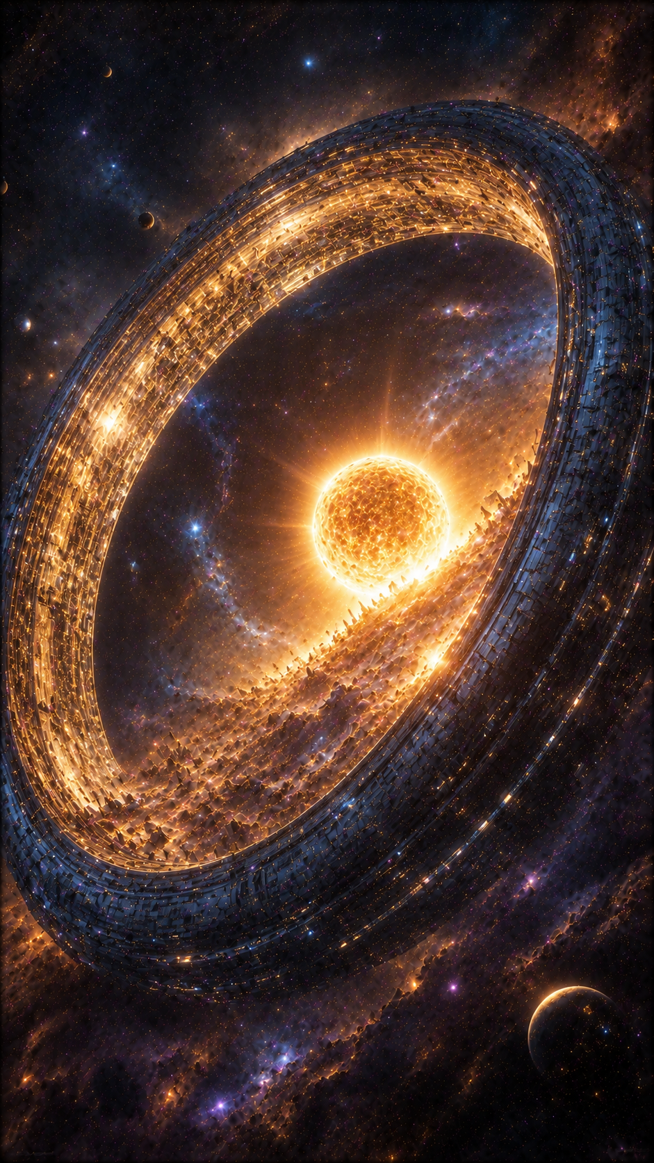 Golden Orbital Ring and Sun