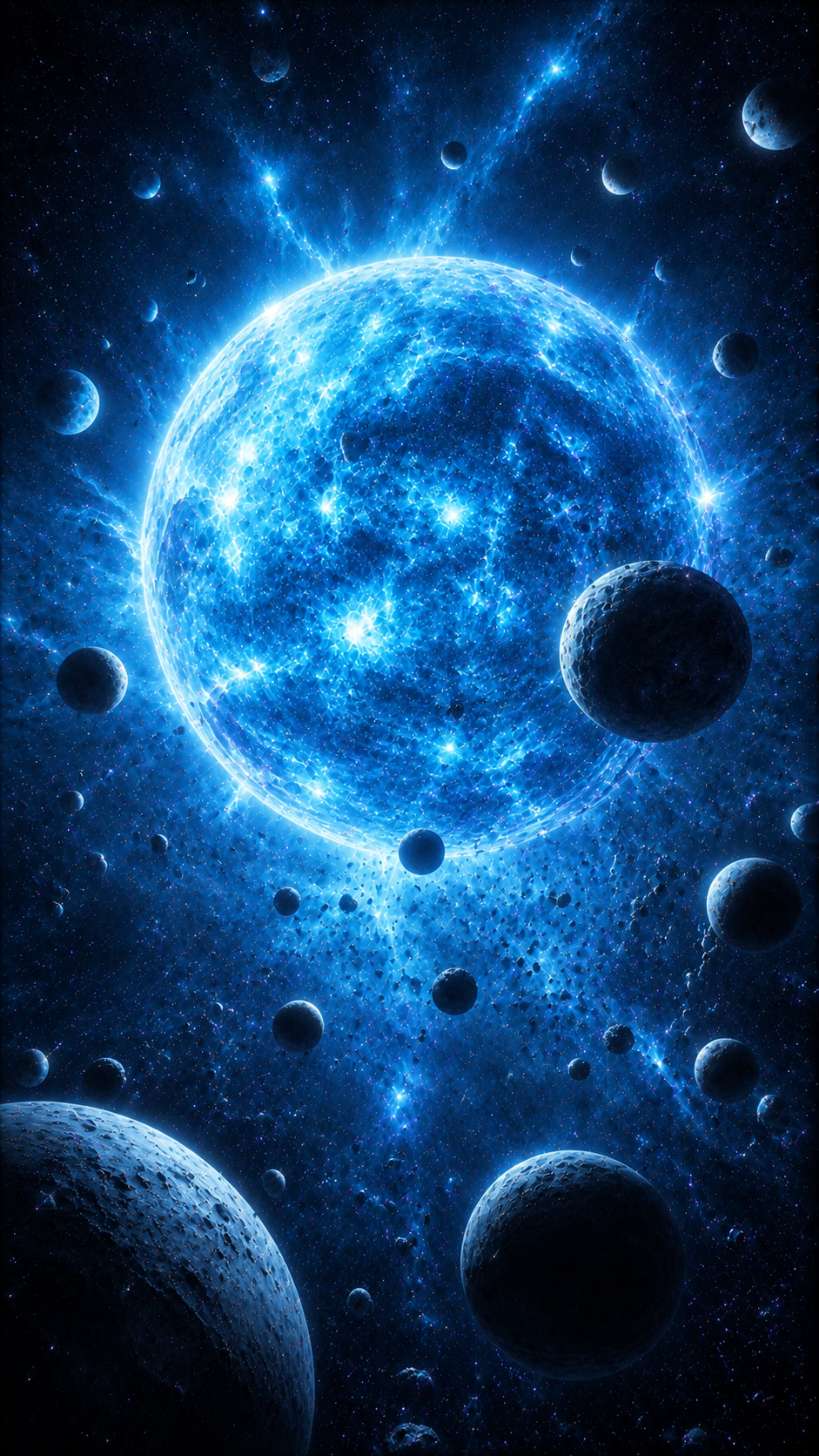 Blue Planet with Moons