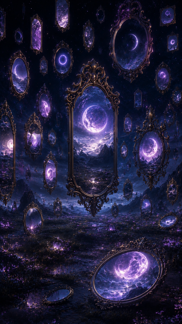 Mirror Garden with Purple Portals