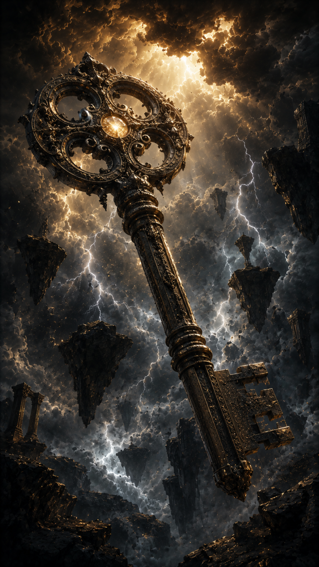 Ancient Key in Thunder Clouds