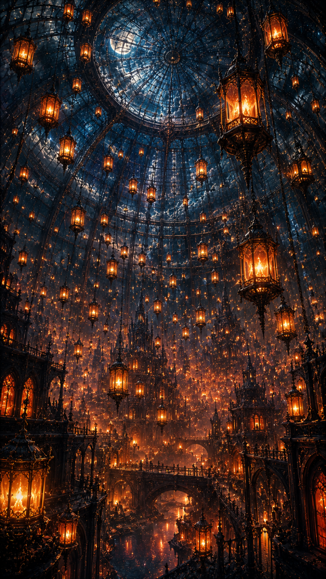 Lantern Dome Library under Stars