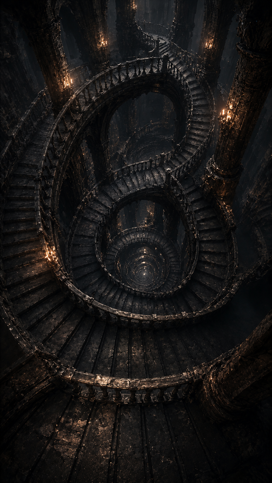 Infinite Stone Spiral Stairway