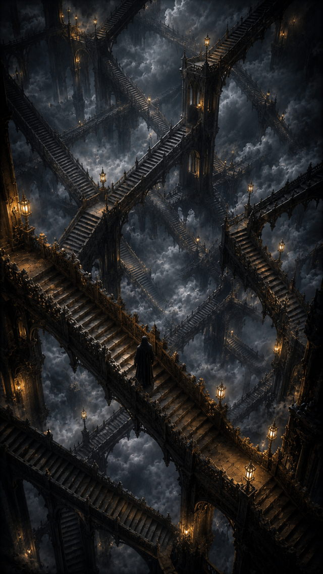 Crossing Black Stairways in Storm