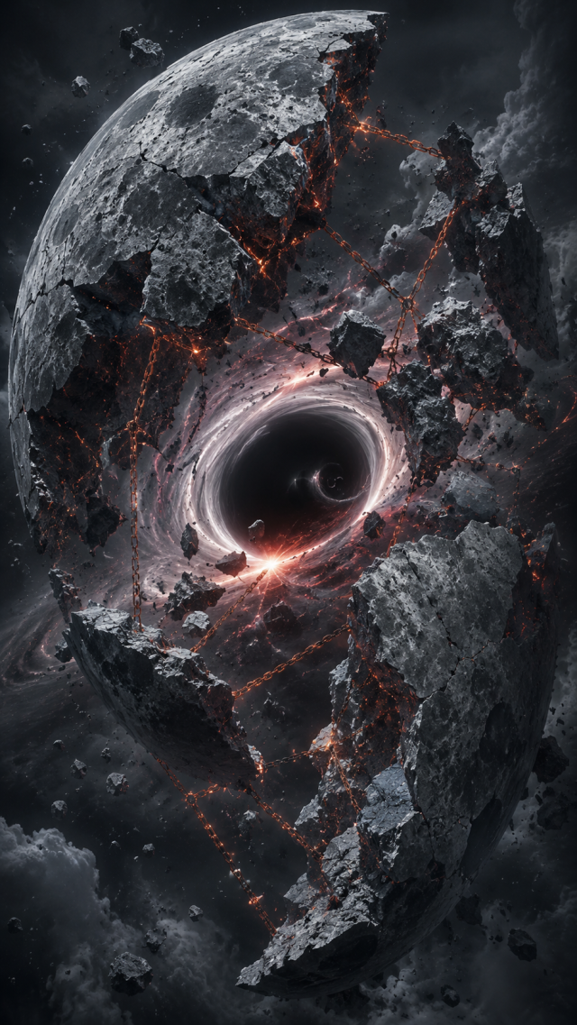 Broken Moon and Black Hole