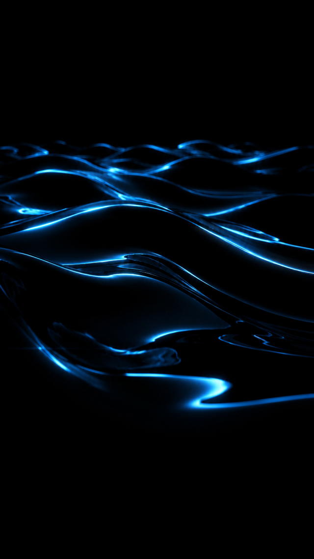 Blue Neon Silk Waves