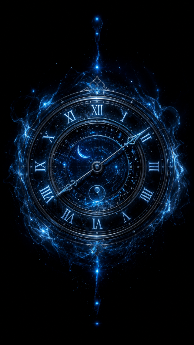 Blue Cosmic Clock Face