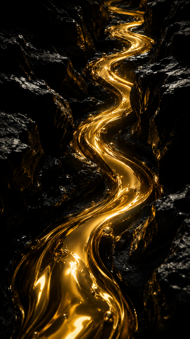 Gold Liquid Canyon River