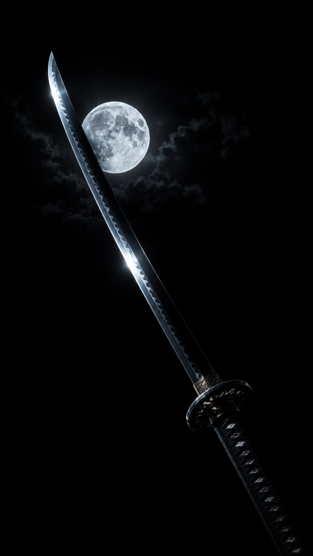 Katana Blade under Full Moon