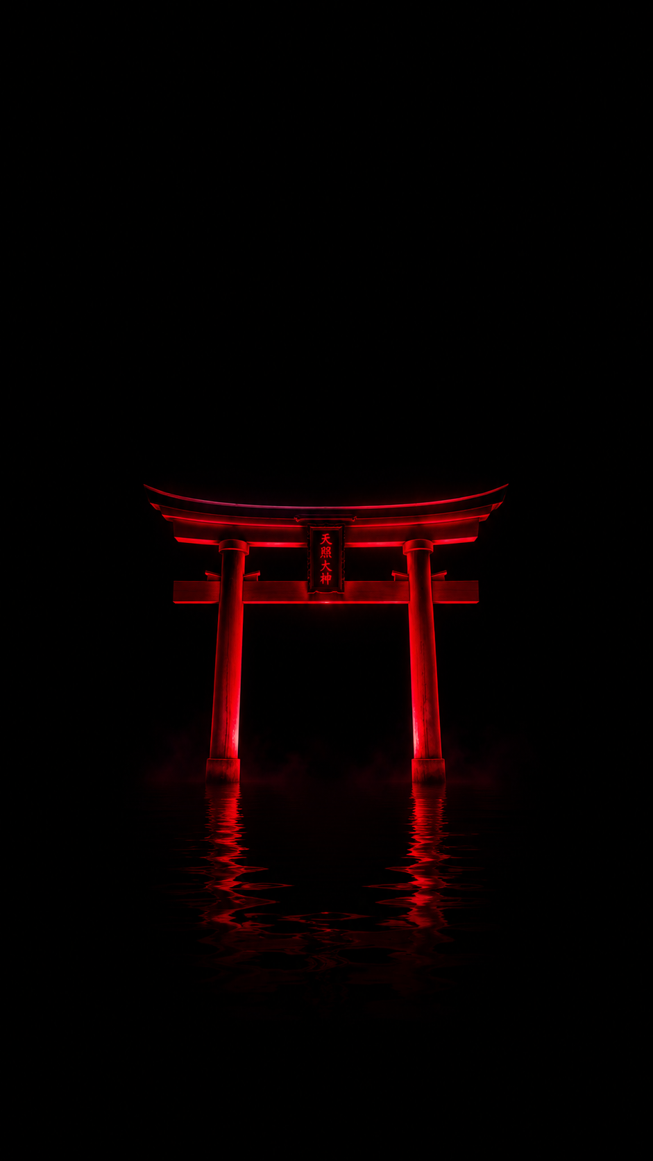 Red Torii Gate Reflected in Water
