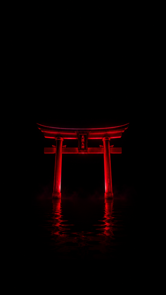 Red Torii Gate Reflected in Water