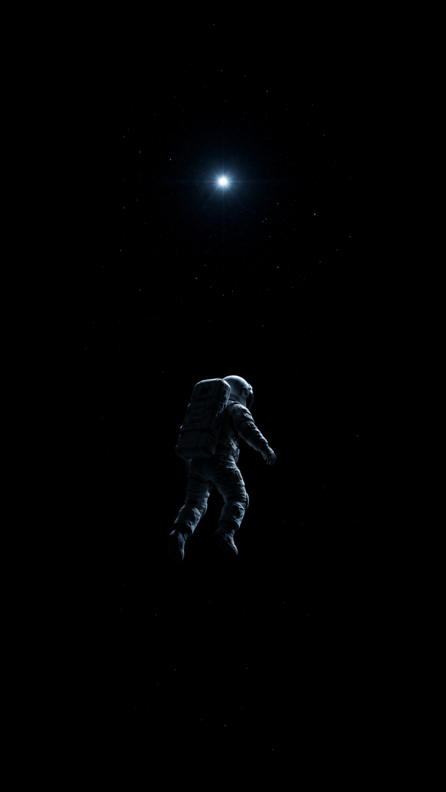 Lone Astronaut under A Tiny Star