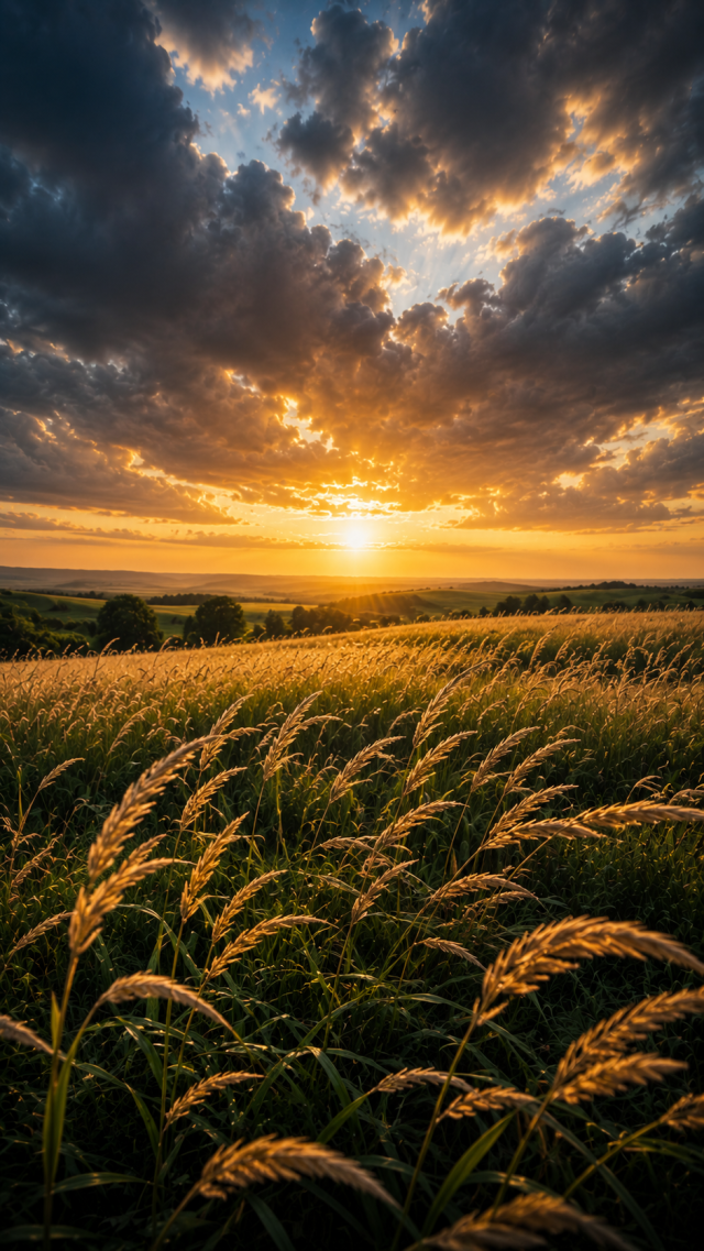 Golden Grass at Sunset