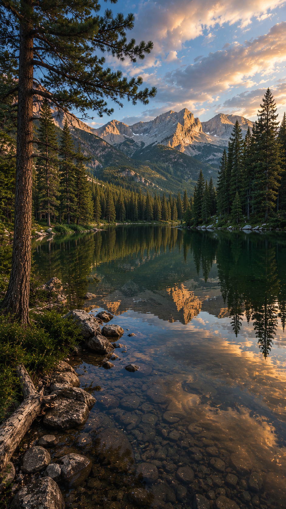 Alpine Lake and Mountain