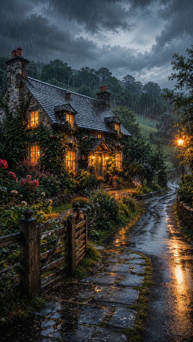 Rainy Cottage Path