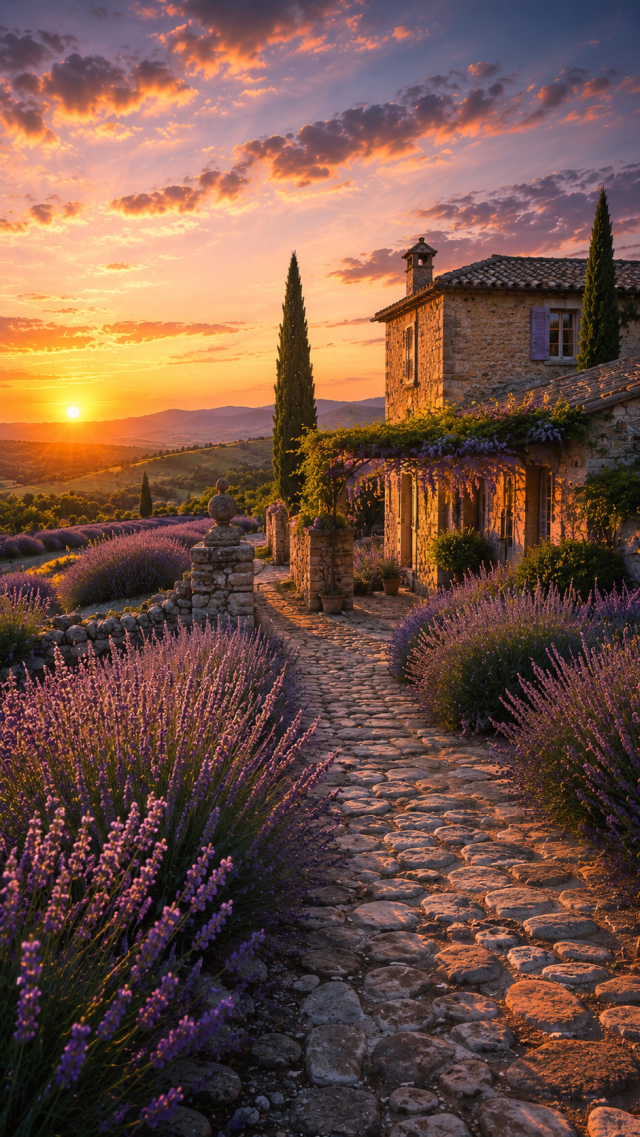 Lavender Villa Sunset
