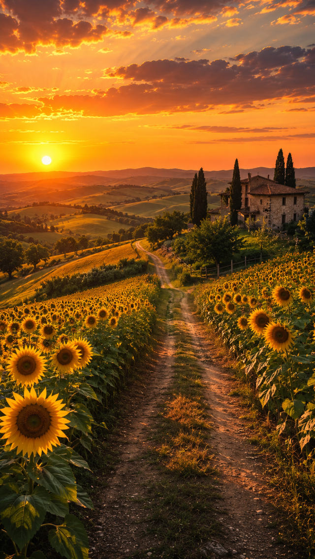 Sunflower Field Road