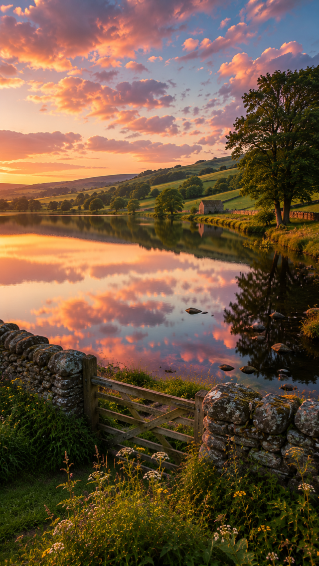 Lake Sunset Reflection