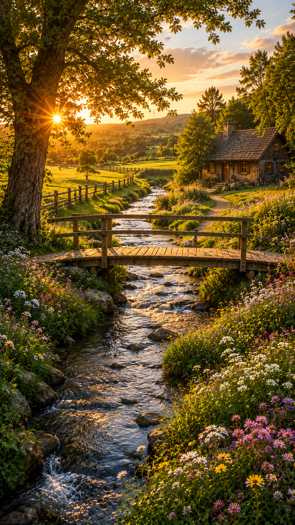 Bridge over Creek in A Garden