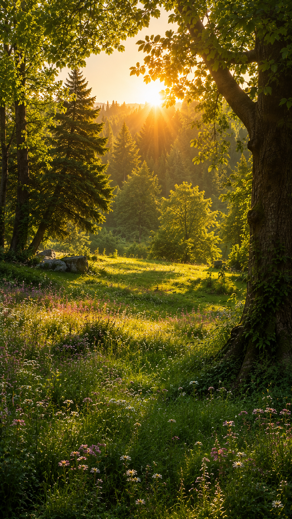 Sunlit Forest Meadow