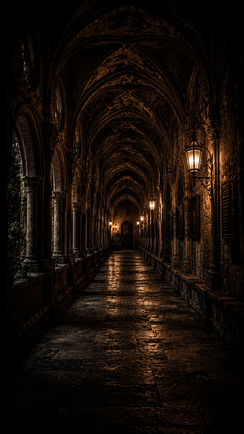 Arched Stone Corridor