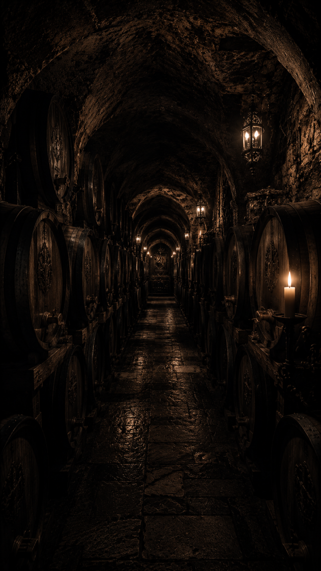 Dark Arched Underground Corridor