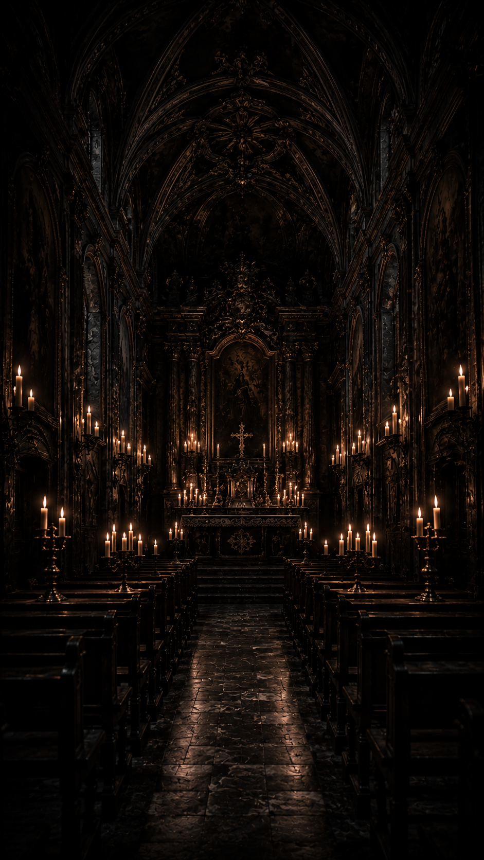 Candlelit Church Aisle