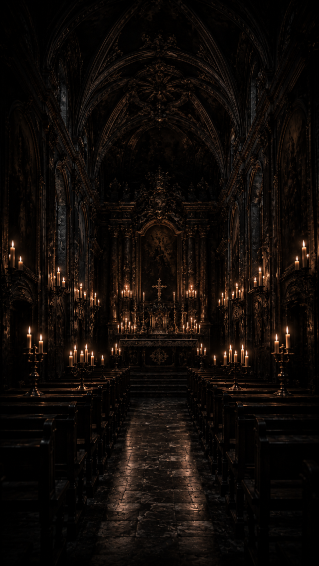 Candlelit Church Aisle