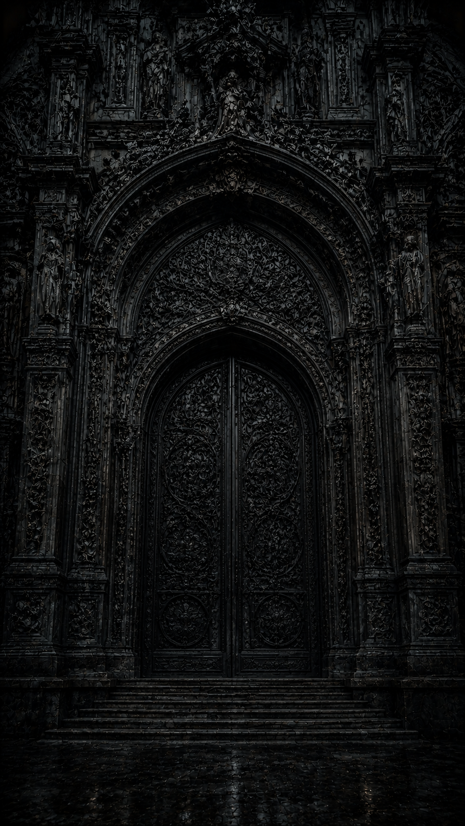 Gothic Door in Shadow