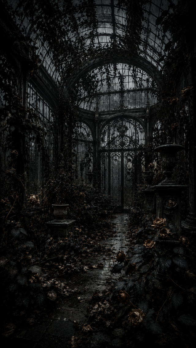 Overgrown Black Greenhouse