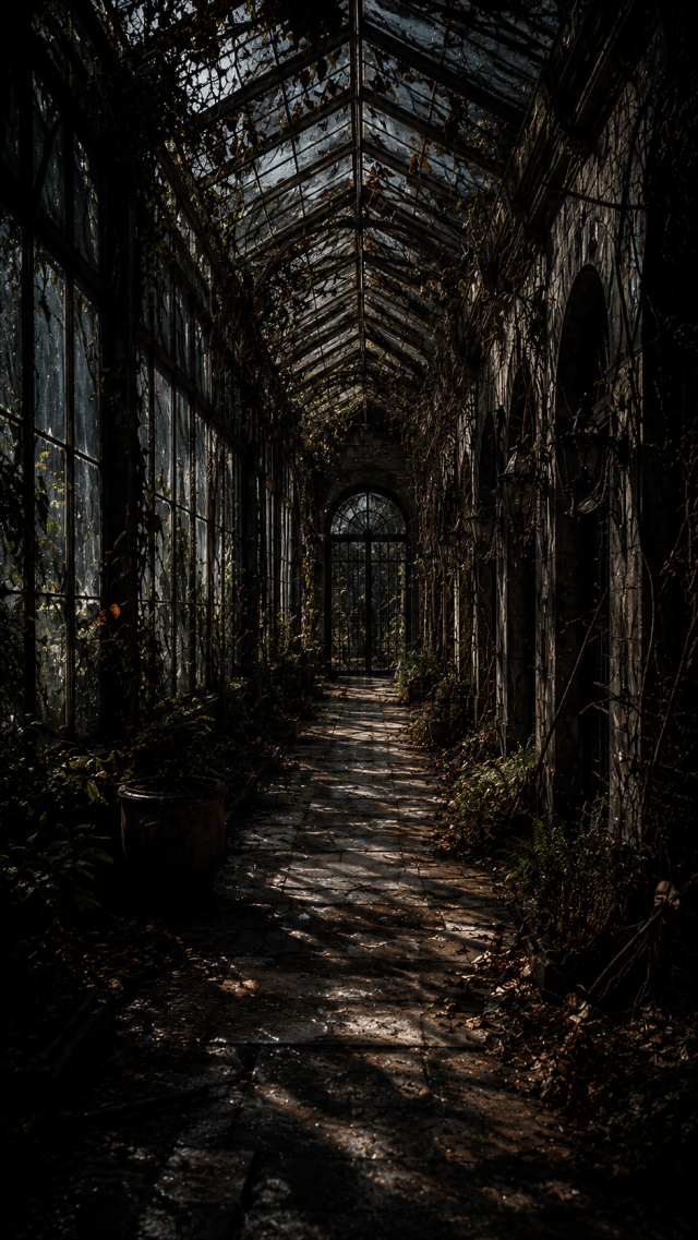 Overgrown Glasshouse Corridor