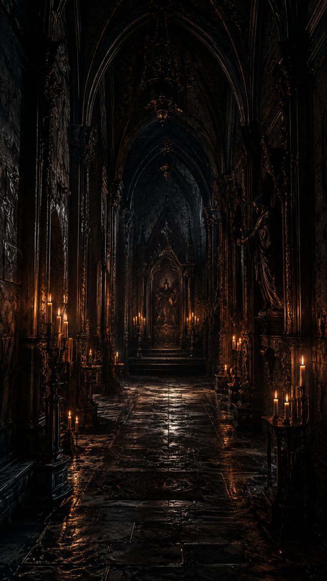 Dark Cathedral Aisle