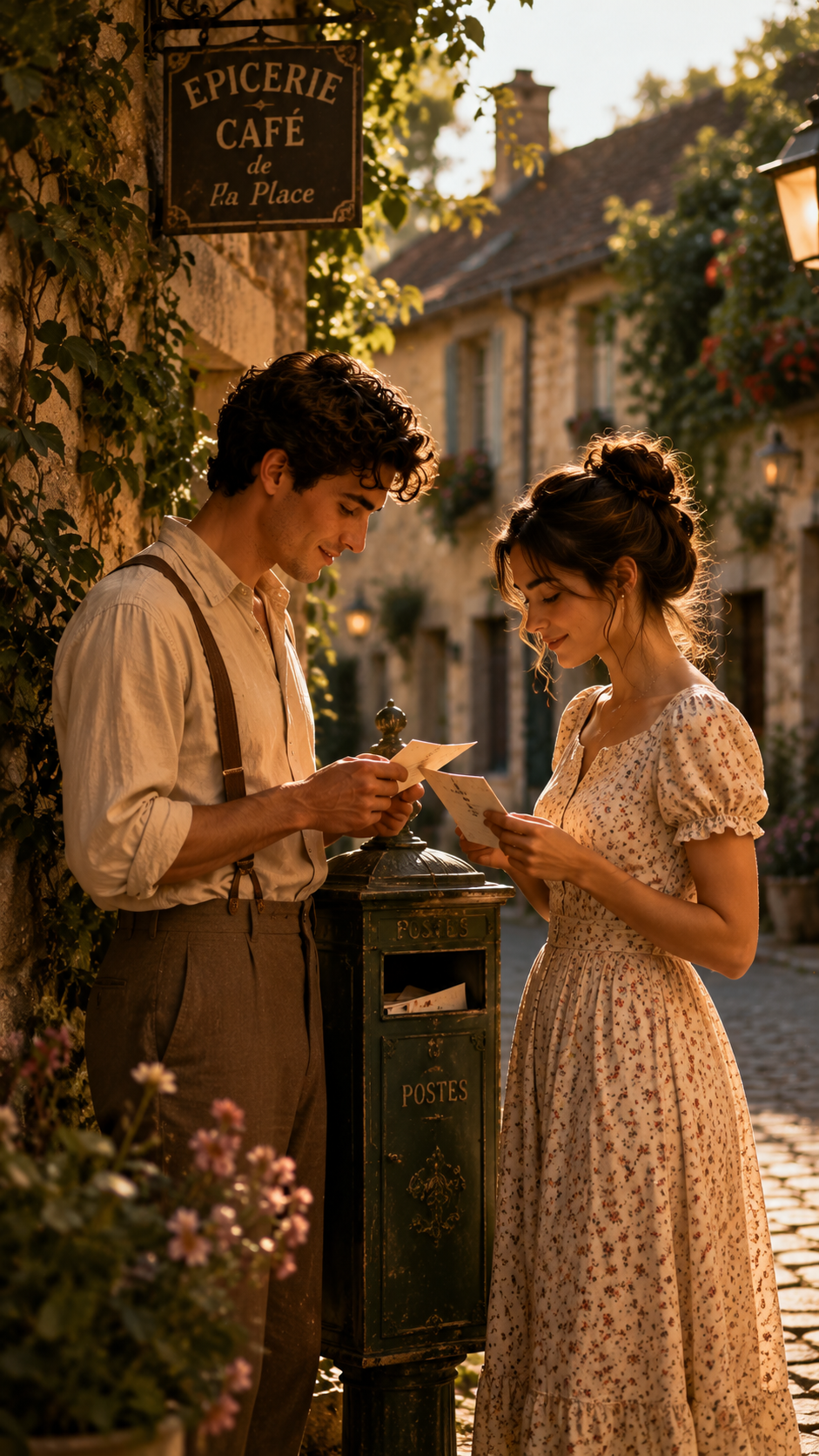Couple Sharing A Cafe Menu in A Village