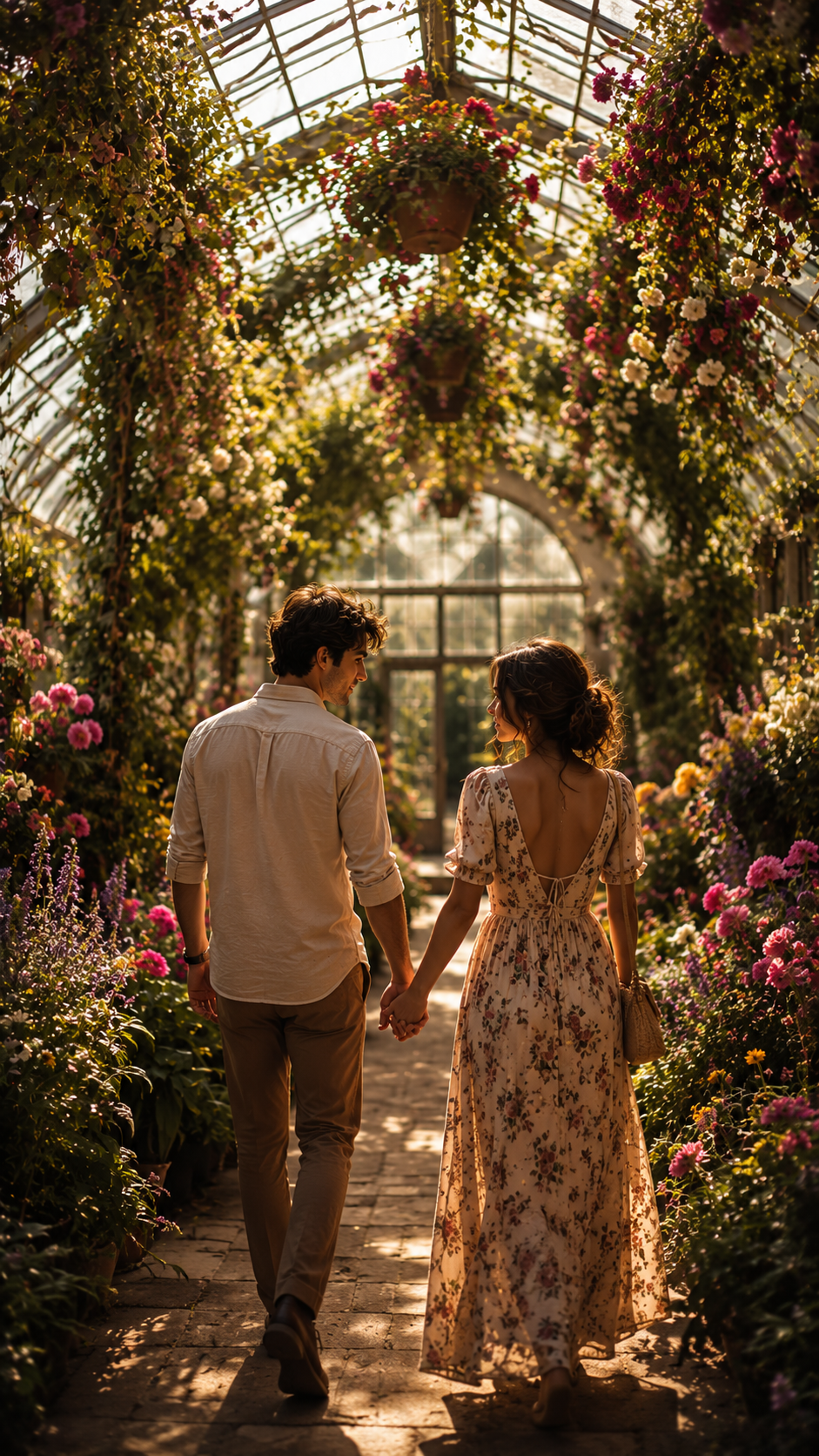 Couple in A Flower Greenhouse