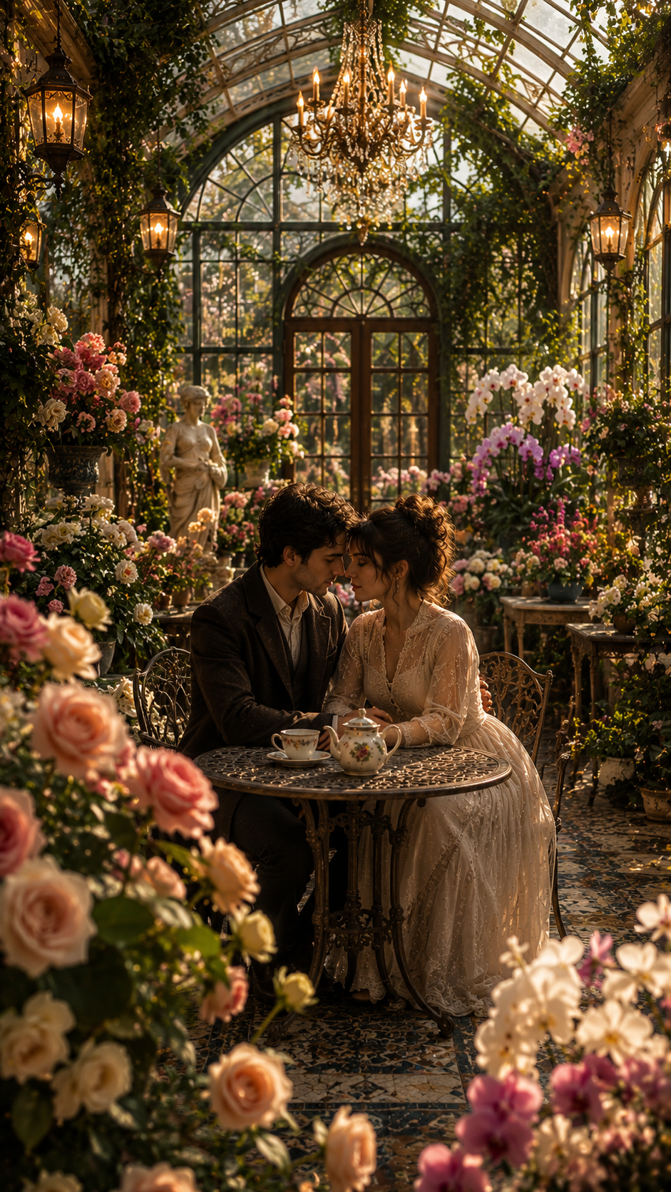 Couple at A Greenhouse Cafe