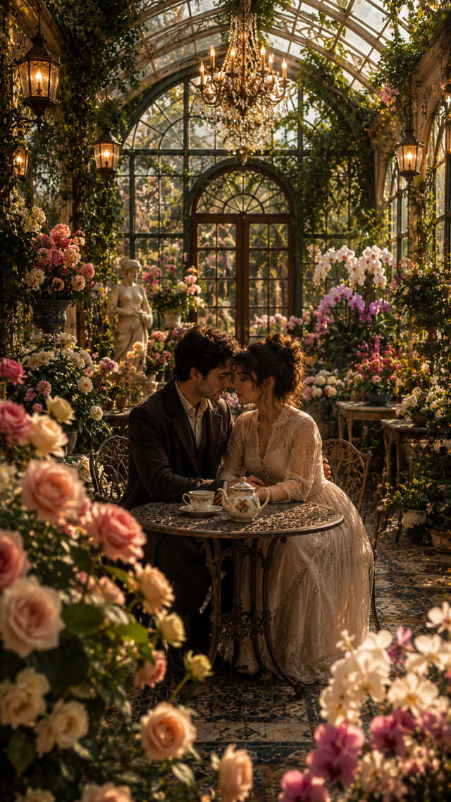 Couple at A Greenhouse Cafe