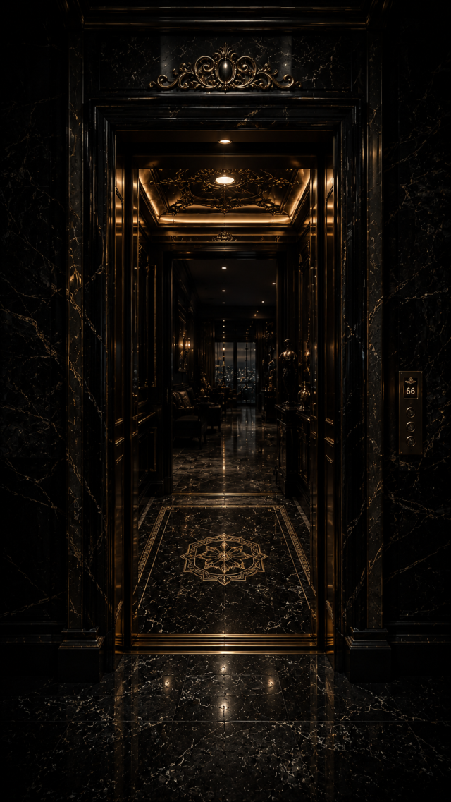 Dark Ornate Mirror Hallway