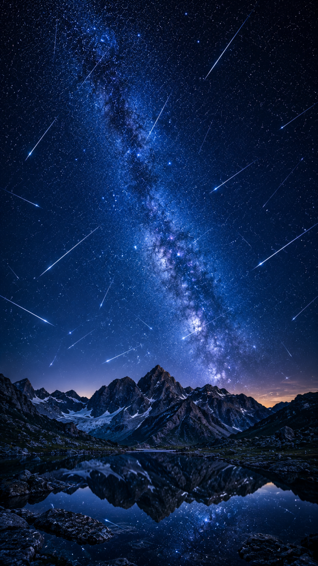 Milky Way Mountain Lake at Night