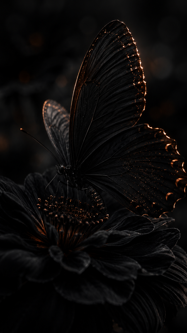 Black Butterfly on a Flower