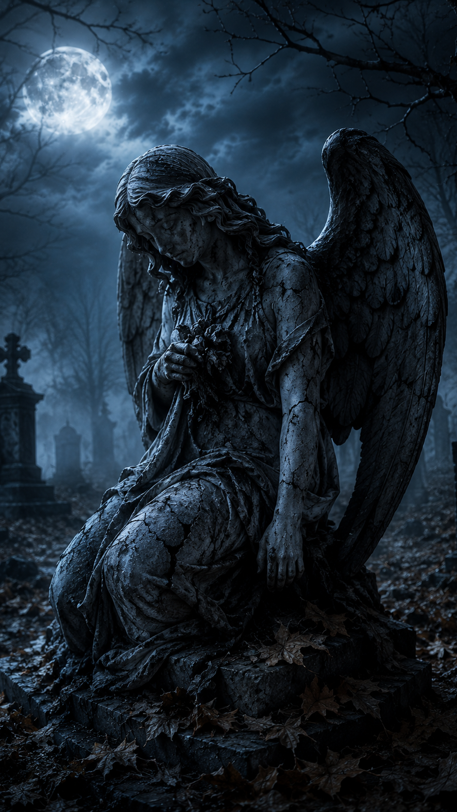 Angel Statue in a Graveyard