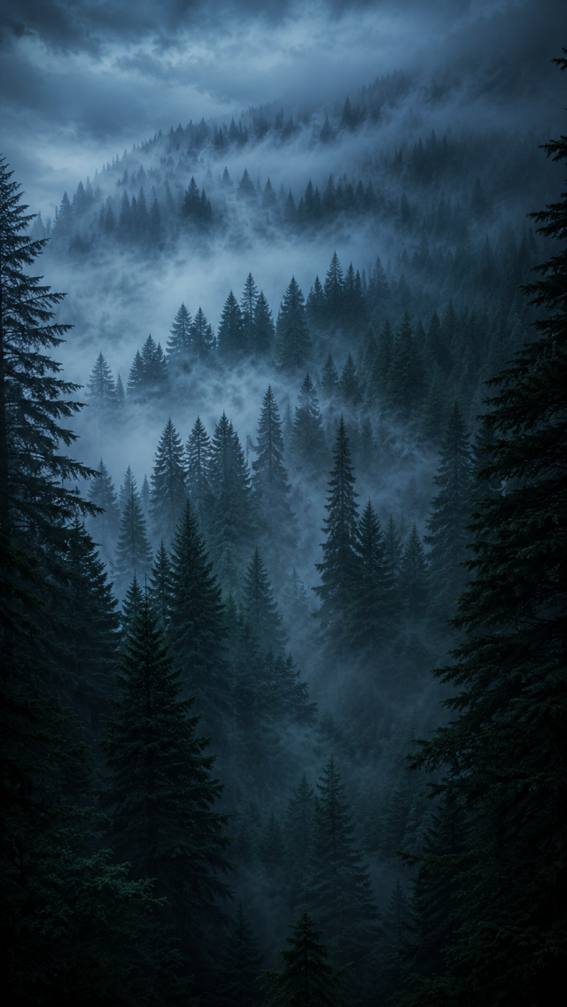 Foggy Pine Forest