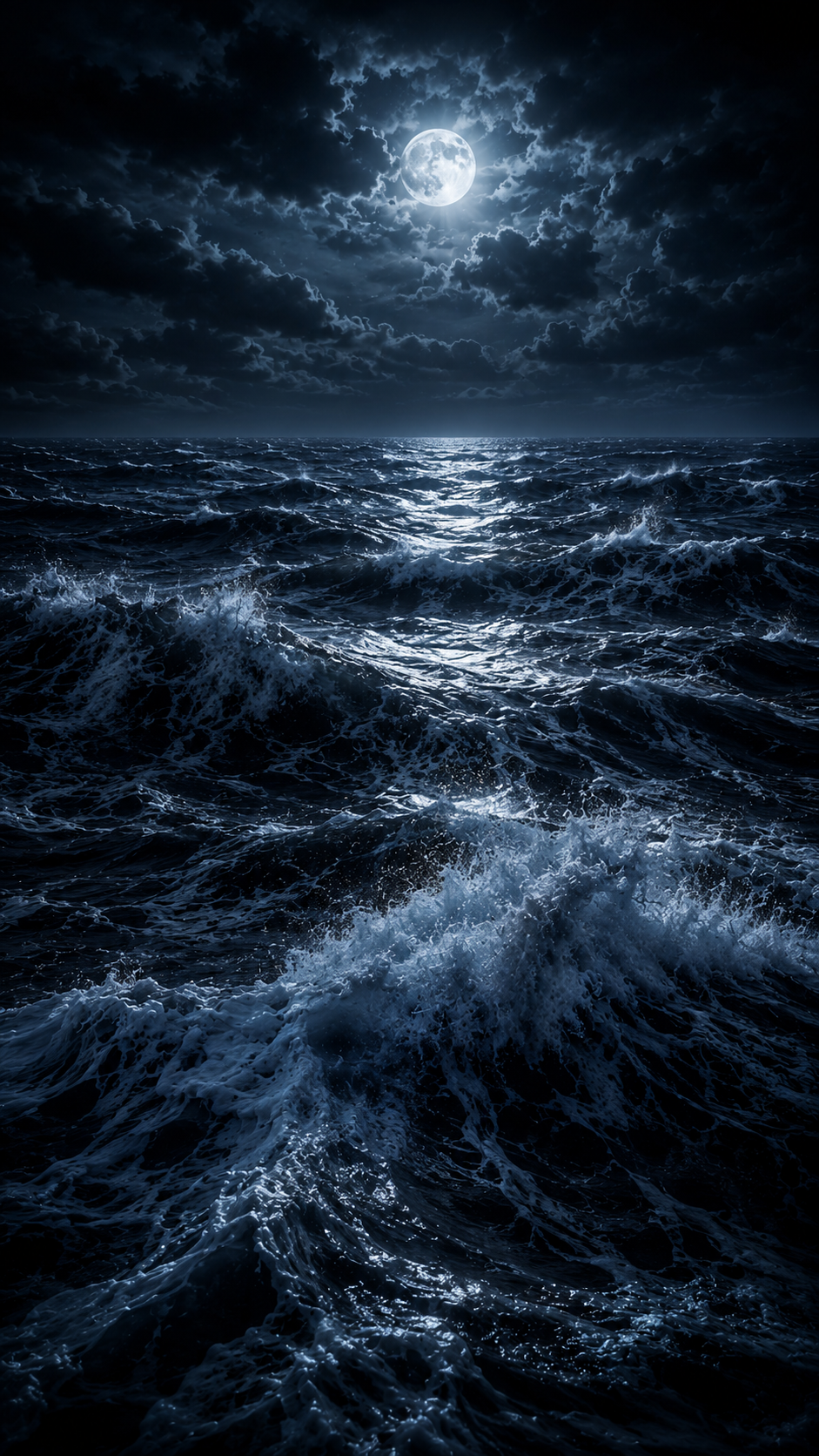 Moonlit Stormy Ocean