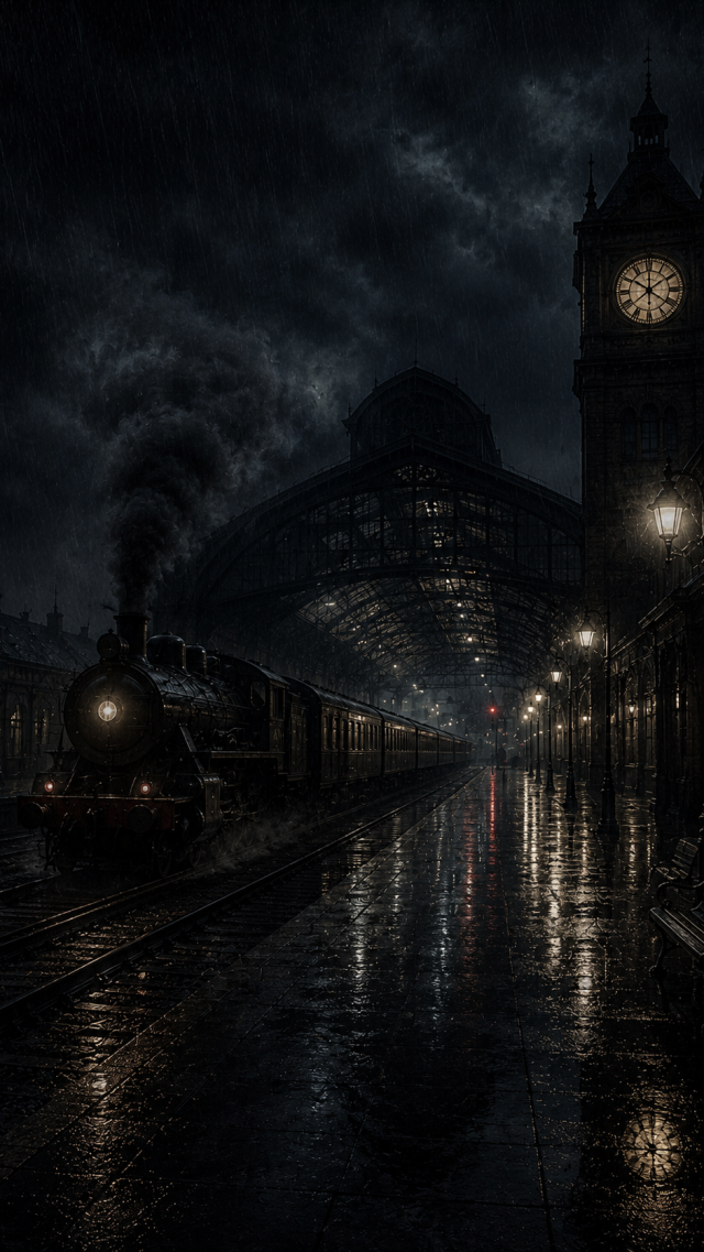 Rainy Gothic City Street