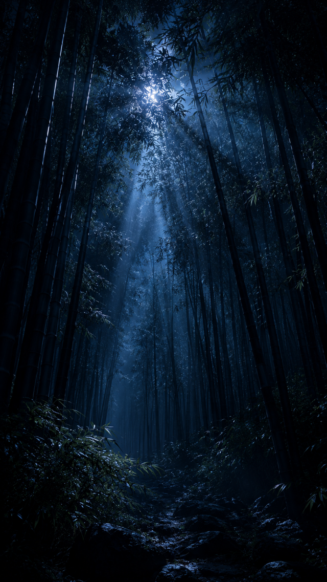 Starry Bamboo Forest Path