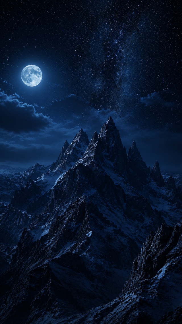 Moonlit Mountain Peak